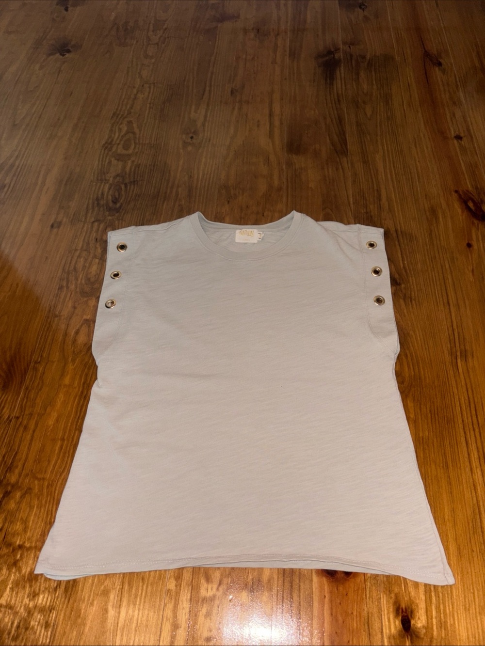 Nation LTD Oran Taupe Pumice Grommet Muscle Tee Tank Top SZ Medium EUC Luxury